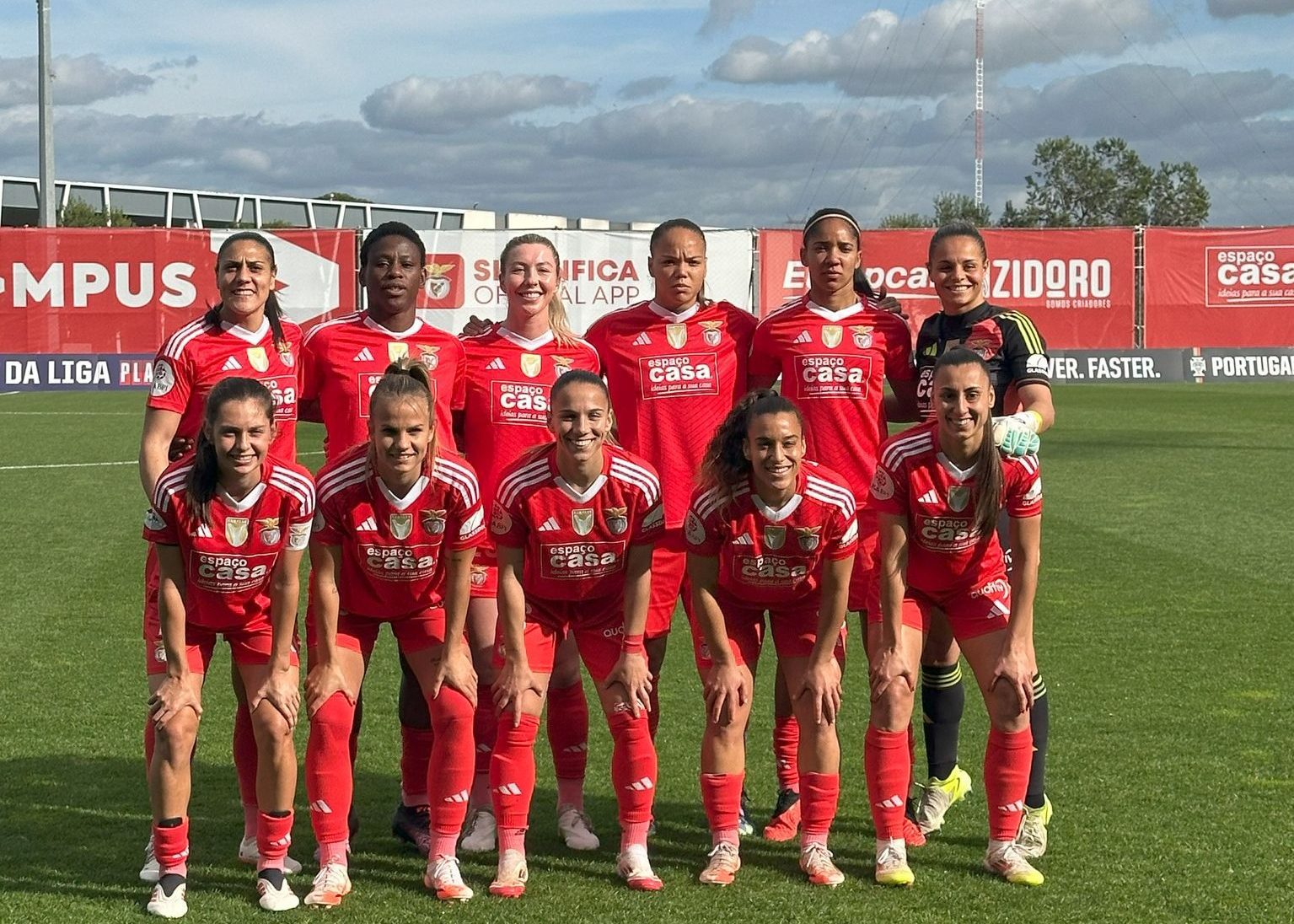 Onze inicial do SL Benfica Feminino na meia final da Taça da Liga contra o Torreense